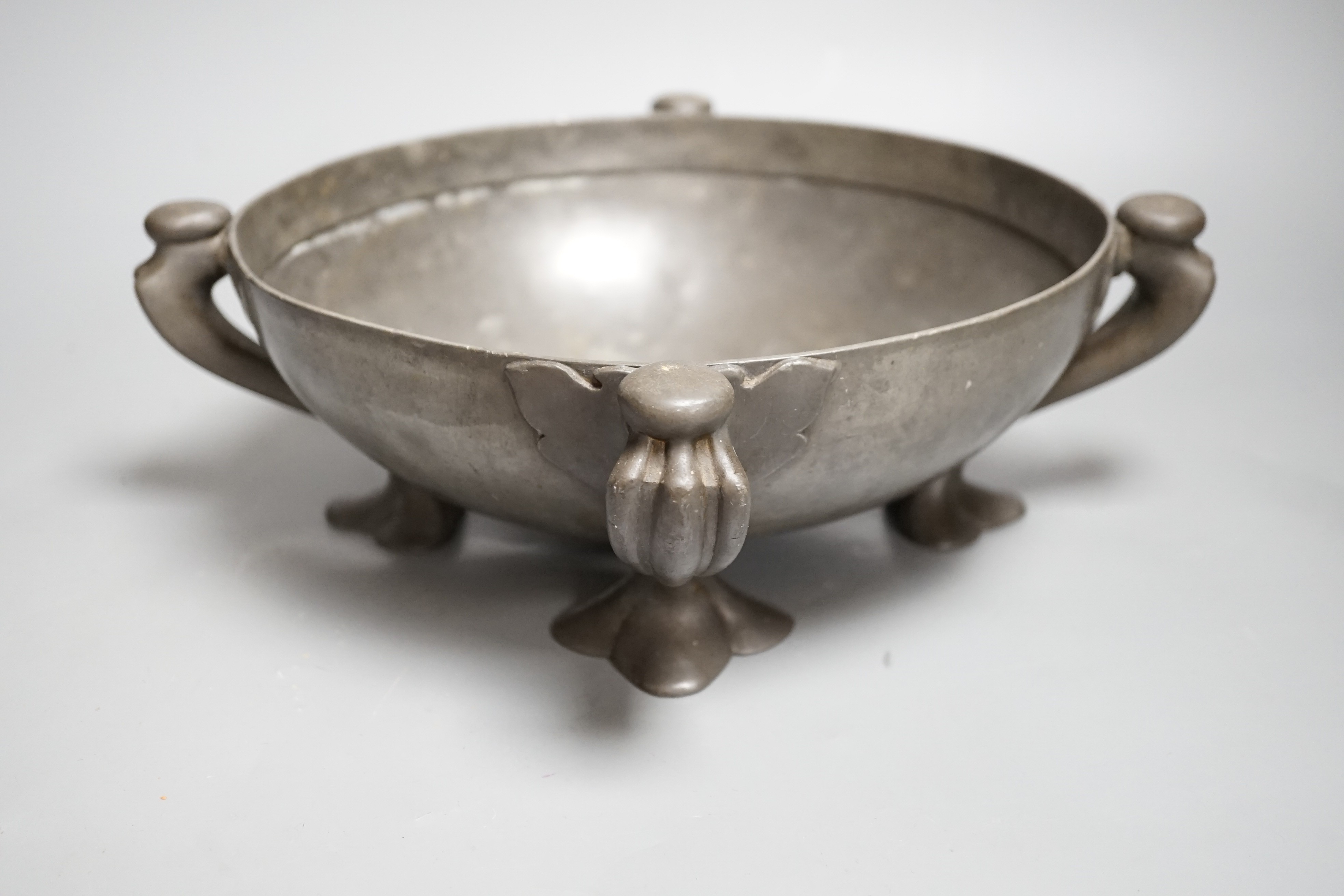 A Tudric pewter footed bowl, 26cms diameter